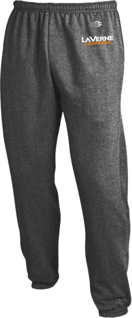 LaVerne Champion Granite Banded Bottom Sweatpants University of La Verne  Leopards Wordmark Flat