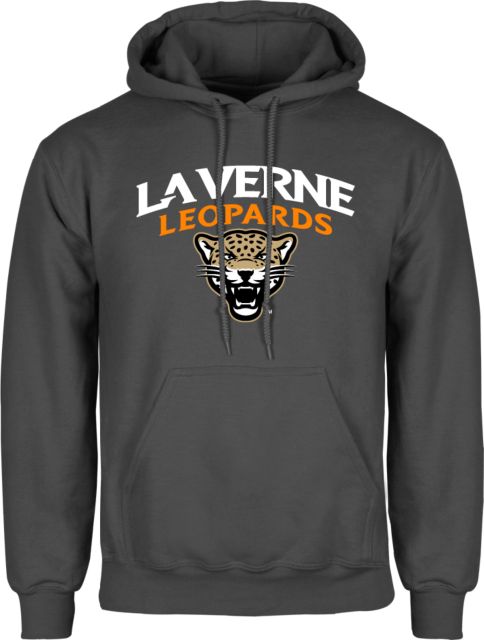 LaVerne Fleece Hoodie University of La Verne  Leopards Arched with Mascot Stacked